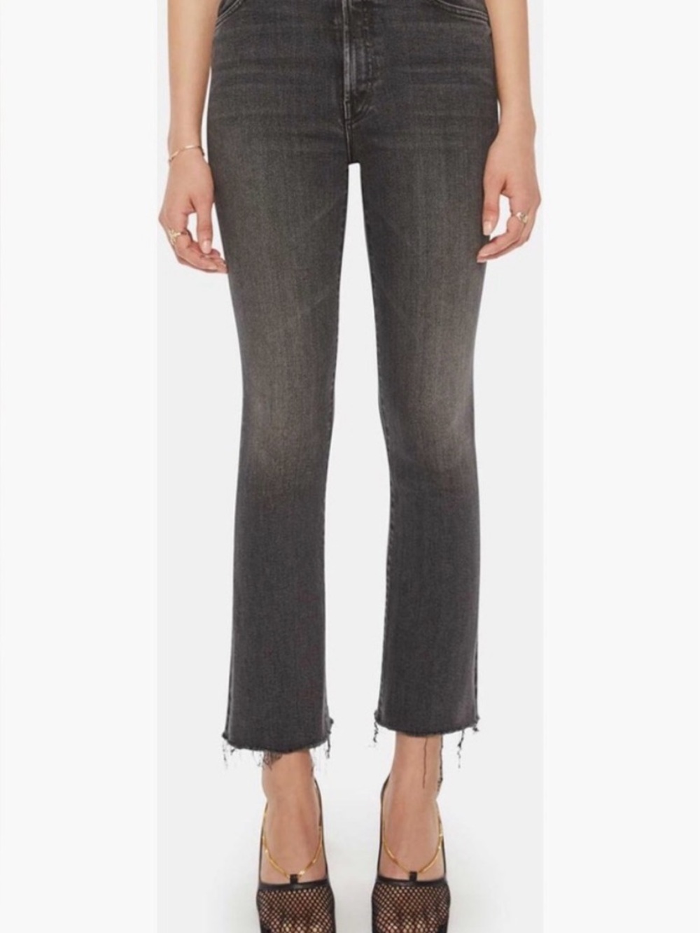 MOTHER Women Jeans Ankle & Cropped in Charcoal Gray